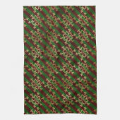 Viktorianische Streifen und Schneeflocken Geschirrtuch (Vertikal)