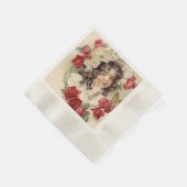 Viktorianische Süsse mit rote Rosen Serviette (Ecke)