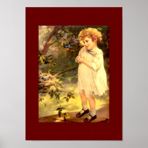 Viktorianische Süsse mit Vögeln Poster