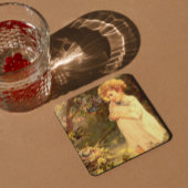 Viktorianische Süsse mit Vögeln Rechteckiger Pappuntersetzer