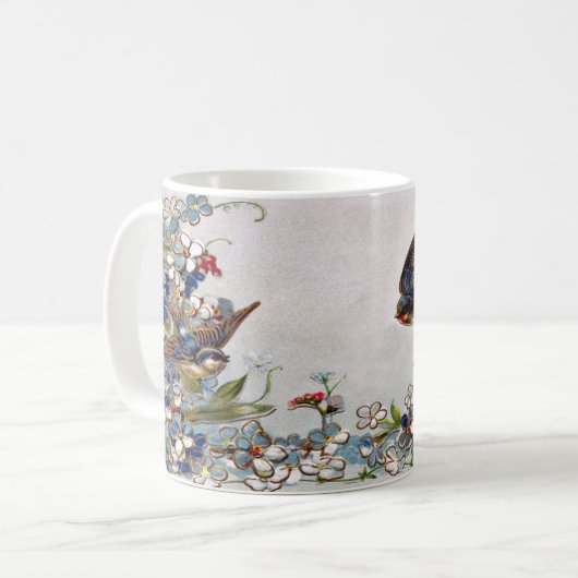 Viktorianische Swallows-Tasse Kaffeetasse (Vorderseite Links)