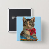 Viktorianische Tablet-Katze Button (Vorne & Hinten)