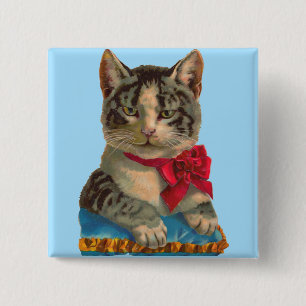 Viktorianische Tablet-Katze Button