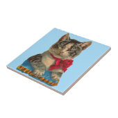 Viktorianische Tablet-Katze Fliese (Seite)