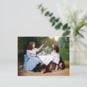 Viktorianische Tafelmännchen für Mädchen und Haust Postkarte (Stehend Vorderseite)