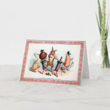 Viktorianische tanzende Lebensmittel-Weihnachtskar
