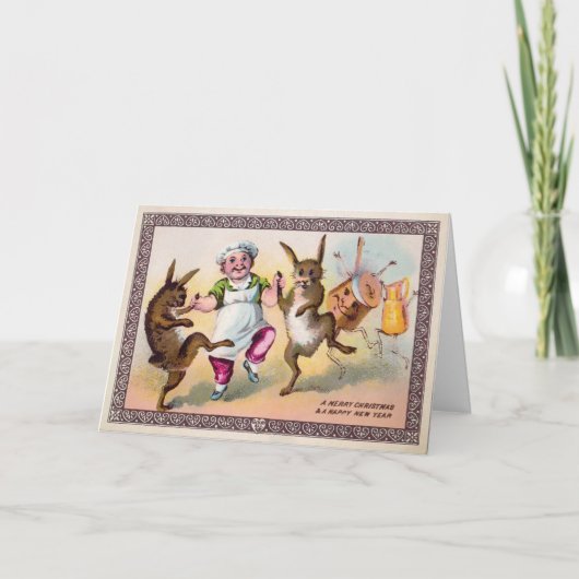 Viktorianische Tanzkarte Feiertagskarte (Vorderseite)