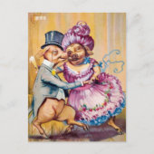 Viktorianische Tanzkarte Postkarte (Vorderseite)