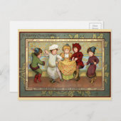 Viktorianische Tanzkinder Weihnachten Postkarte (Vorne/Hinten)