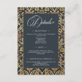 Viktorianische Tapestry William Morris Floral Wedd Begleitkarte (Vorderseite)