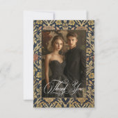 Viktorianische Tapestry William Morris Floral Wedd Dankeskarte (Vorderseite)