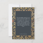 Viktorianische Tapestry William Morris Floral Wedd Dankeskarte (Rückseite)