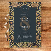 Viktorianische Tapestry William Morris Floral Wedd Einladung