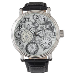 Viktorianische Taschenuhr Collage Alice Wunderland Armbanduhr