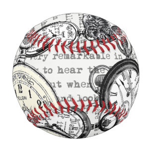 Viktorianische Taschenuhr Collage Alice Wunderland Baseball