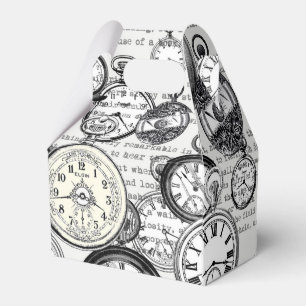 Viktorianische Taschenuhr Collage Alice Wunderland Geschenkschachtel