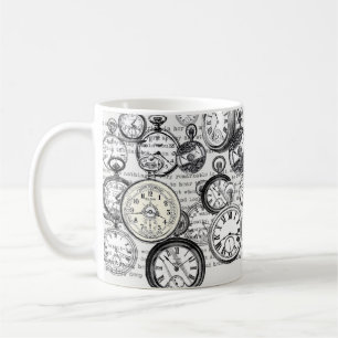 Viktorianische Taschenuhr Collage Alice Wunderland Kaffeetasse