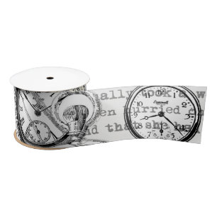 Viktorianische Taschenuhr Collage Alice Wunderland Satinband