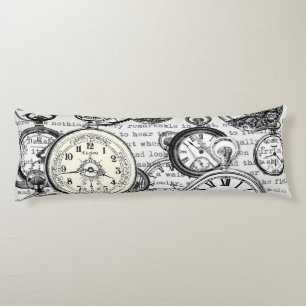 Viktorianische Taschenuhr Collage Alice Wunderland Seitenschläferkissen