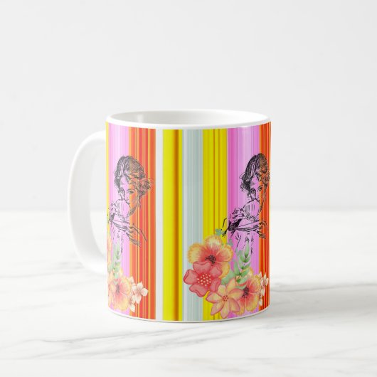 Viktorianische Tasse Streifen (Vorderseite Links)