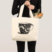 Viktorianische Tea Cup-Tasche Jumbo Stoffbeutel (Vorderseite (Produkt))