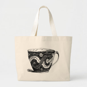 Viktorianische Tea Cup-Tasche Jumbo Stoffbeutel