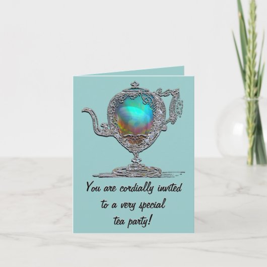 Viktorianische Teapot-Party Einladungen (Vorderseite)
