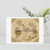 Viktorianische Tee-Party Einladung (Stehend Vorderseite)