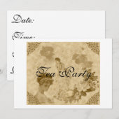 Viktorianische Tee-Party Einladung (Vorne/Hinten)