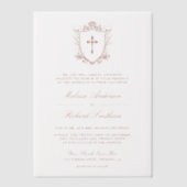 Viktorianische Terracotta Katholische Hochzeit Pergament Einladungen (Vorderseite)