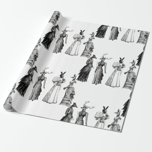 viktorianische Tiere Geschenkpapier (Ungerollt)