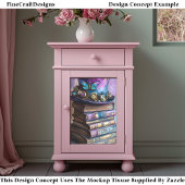 Viktorianische Top Hat & Antique Books CZ5R Decoup Seidenpapier