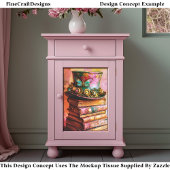 Viktorianische Top Hat & Antique Books CZ6R Dekoup Seidenpapier