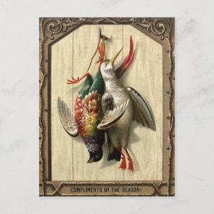 Viktorianische Tote Vögel Weihnachten Postkarte