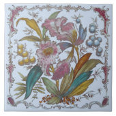 Viktorianische Transferware Floral Tile c1880 Fliese (Vorderseite)