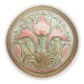 Viktorianische Tulip Keramik Krampf Keramikknauf (Vorderseite)