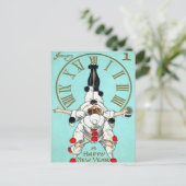 Viktorianische Uhr für neue Jahre (2 von 4) Postka Postkarte (Stehend Vorderseite)