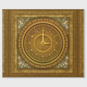 Viktorianische Uhr mit goldfarbener Note Geschenkpapier (Flach)