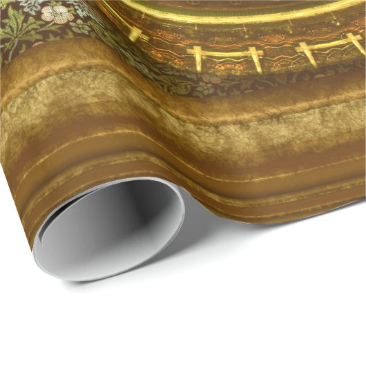 Viktorianische Uhr mit goldfarbener Note Geschenkpapier (Rolleneckpunkt)