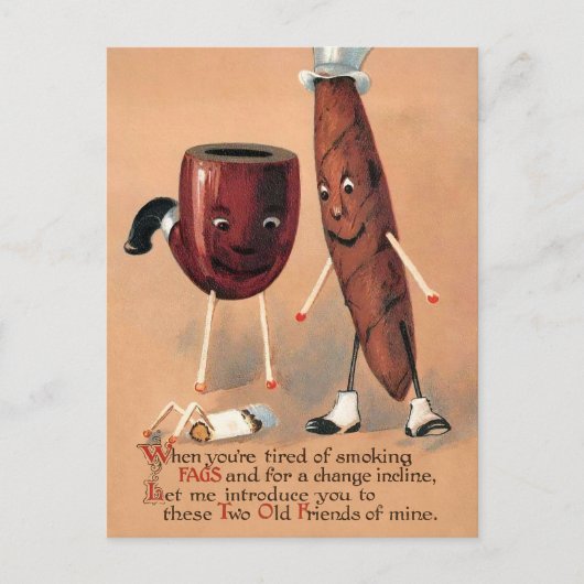 Viktorianische ungerade Rauchen Postkarte  (Vorderseite)