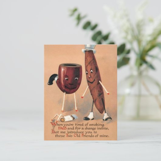 Viktorianische ungerade Rauchen Postkarte  (Stehend Vorderseite)