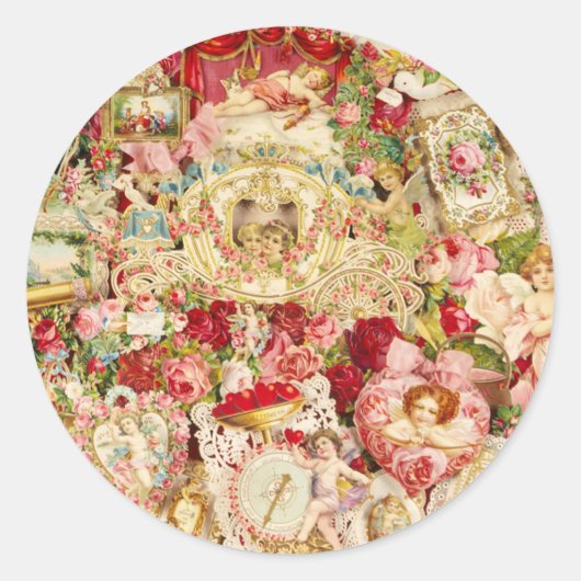 Viktorianische Valentine Collage Stickers (Vorderseite)