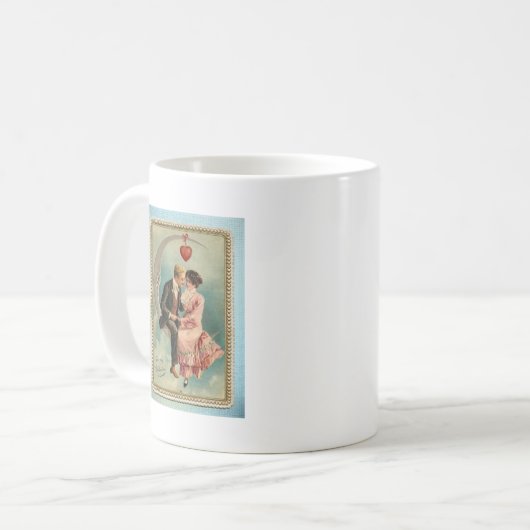 viktorianische Valentine Kaffeetasse (Vorderseite Links)