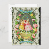 Viktorianische Valentine-Karte Feiertagspostkarte (Vorne/Hinten)