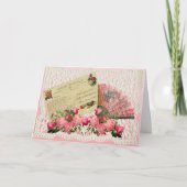 Viktorianische Valentinkarte - Rose und antiker Lü Karte (Vorderseite)