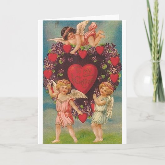 Viktorianische Valentinstag-Karte Feiertagskarte (Vorderseite)