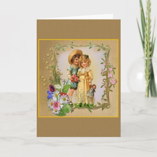 Viktorianische Valentintagskarte Feiertagskarte (Vorderseite)