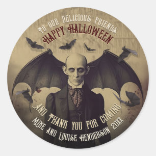 Viktorianische Vampir-Dracula-Gotik-Party Runder Aufkleber