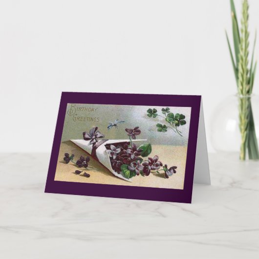 Viktorianische Veilchen Karte (Vorderseite)