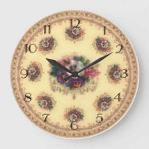 Viktorianische "Vergoldete Stiefmütterchen" Wanduh Große Wanduhr